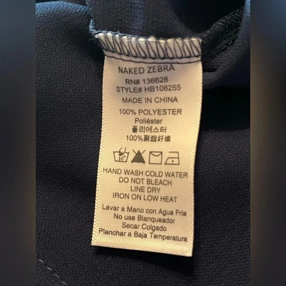 Naked Zebra off‎ the shoulder top in a navy color size S NWT - Picture 11 of 11